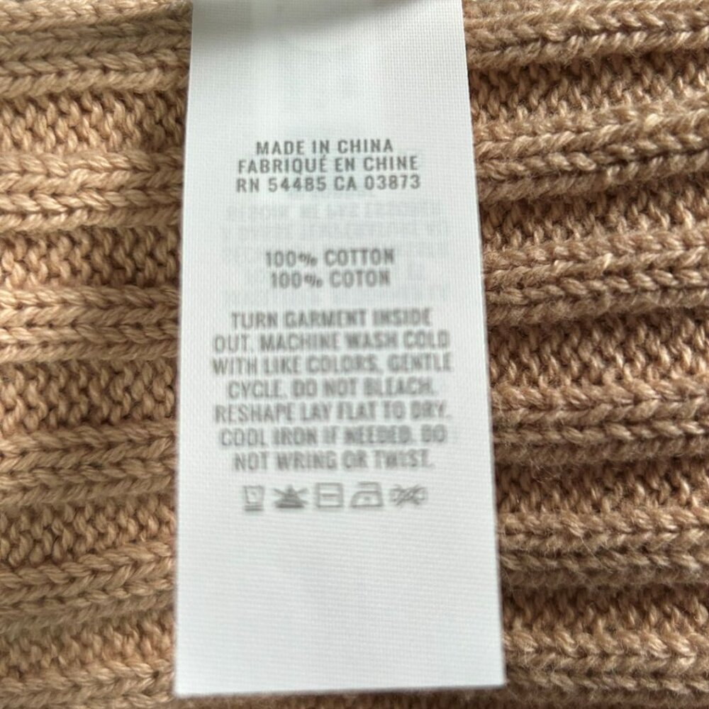 NWT Aerie 100% Cotton Rib Knit Sleeveless V-neck Cropped Tan Sweater Top XXL - Picture 6 of 10